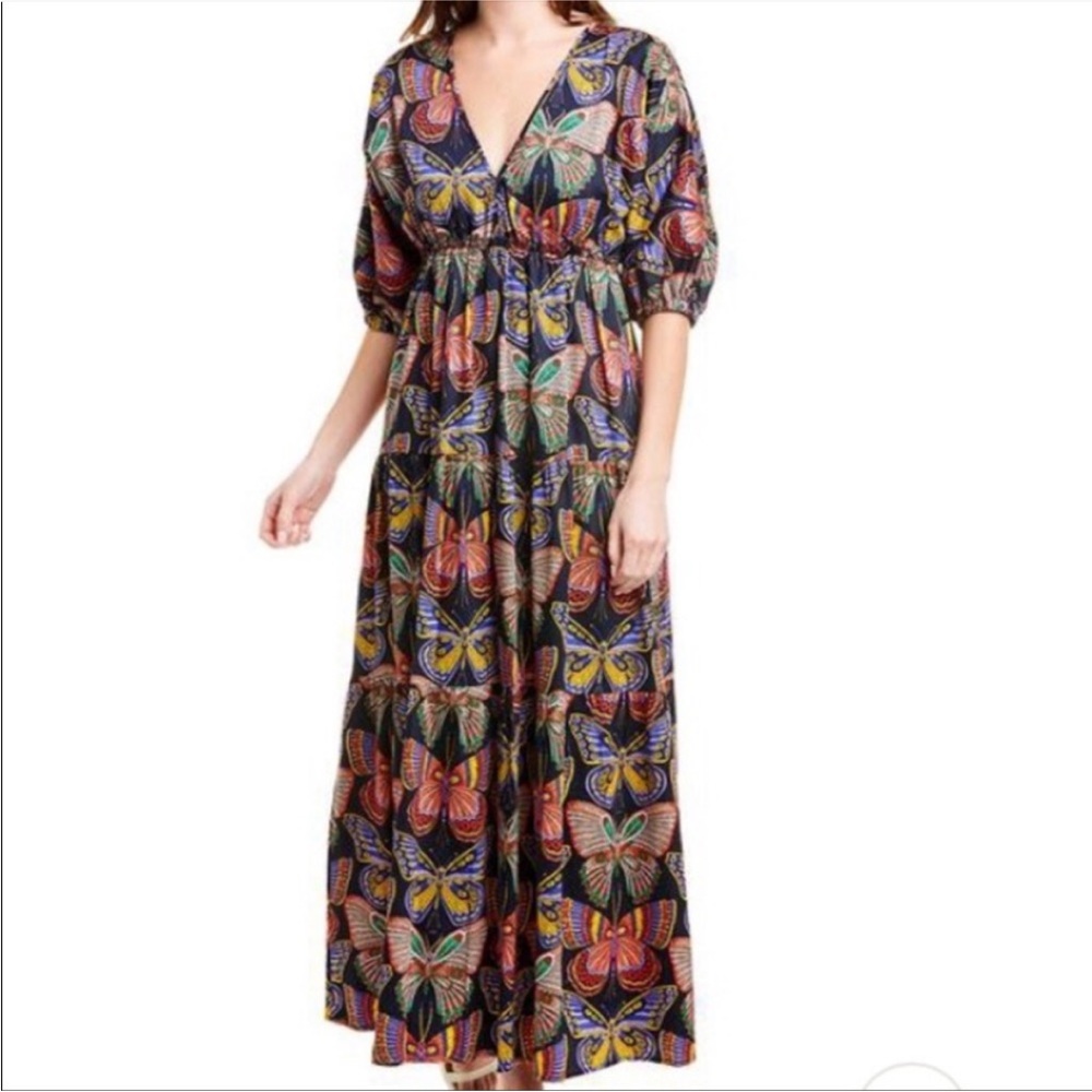 Trina Turk Argo Iris Butterfly Print size Small 100% Cotton